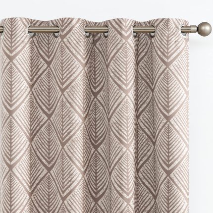 glowinnovate Brown Blackout Curtains Geometric Patterns Grommet 84 inch 2 Panels