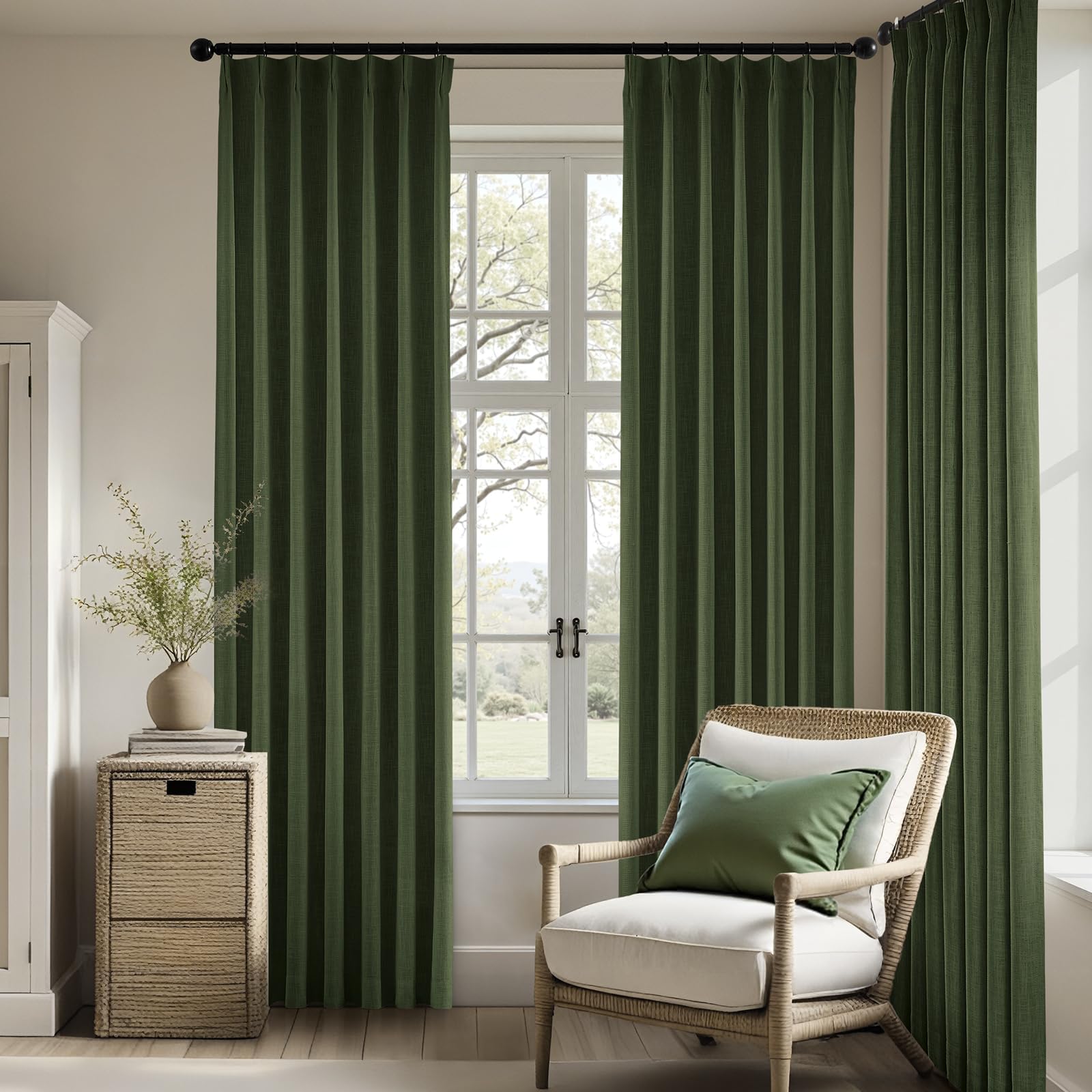 Olive Green 40__W x 108__L (Pack of 2)-01